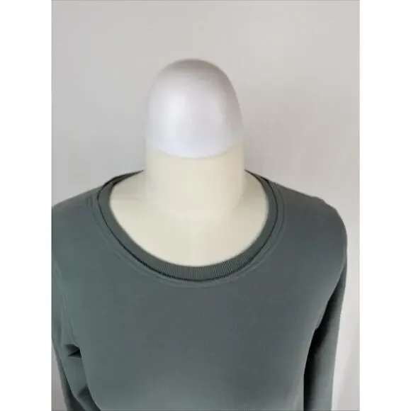 NWT Kleen Green Long Sleeve Kangaroo Pocket High Low Tunic Top #0724 XS - Picture 3 of 7